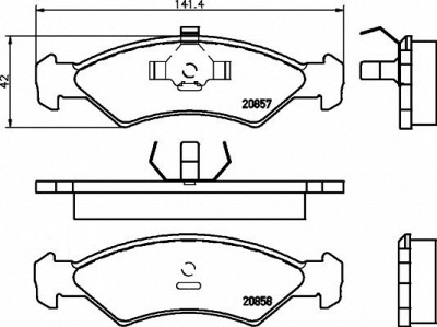 HELLA PAGID 8db355007311 -  Комплект тормозных колодок, дисковый тормоз